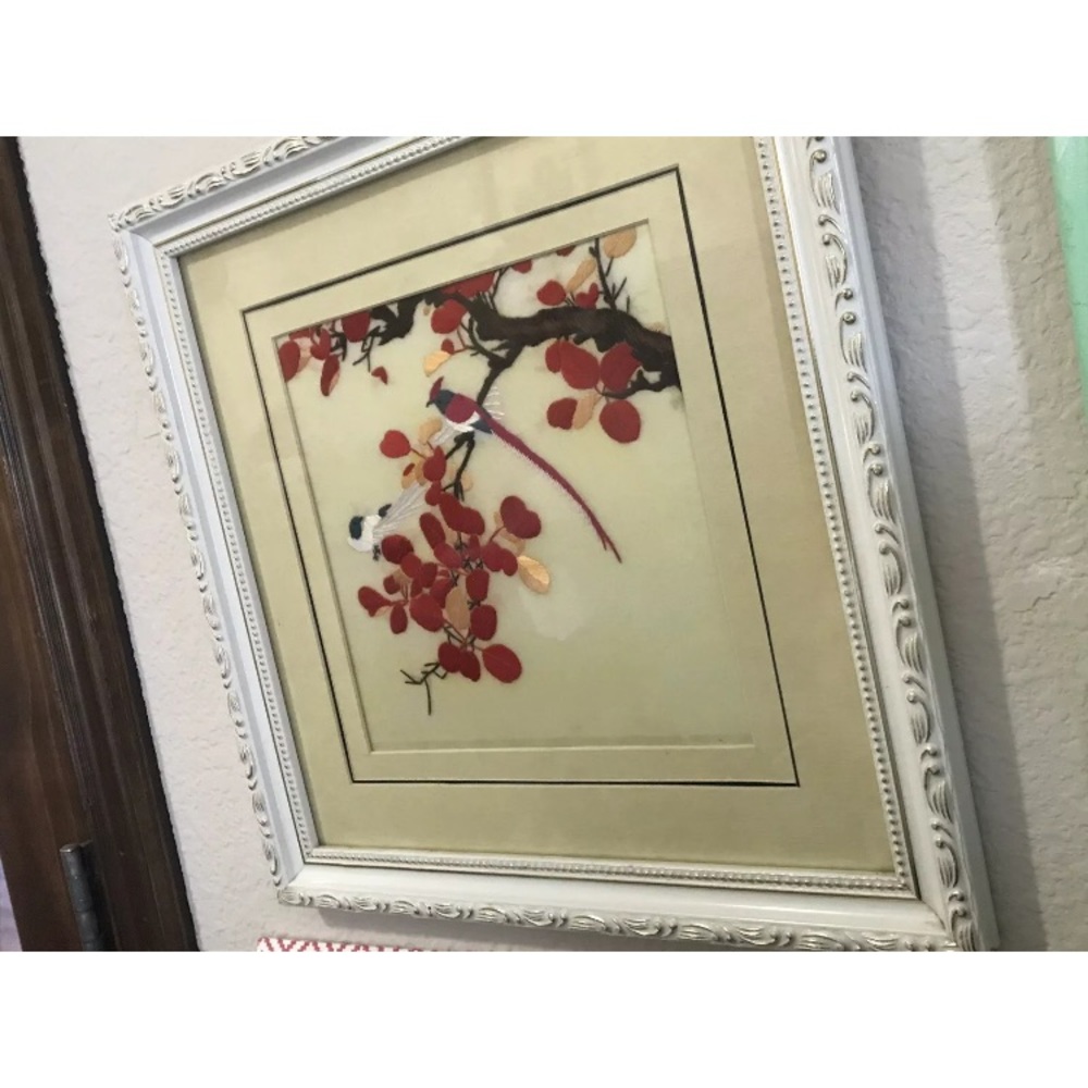 Vintage Bird Floral Wall Art Handmade, Decor, Home